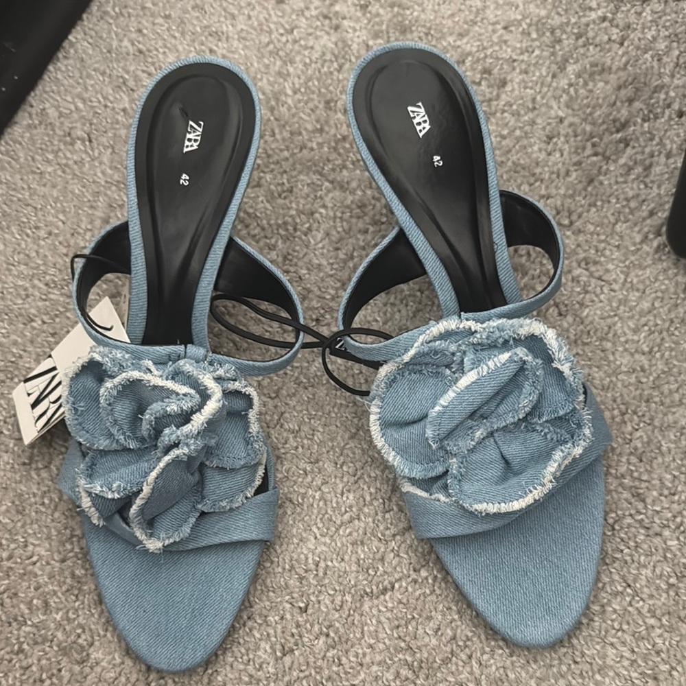 Zara Blue Denim Women's Sandals